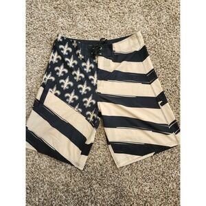 Team Apparel NFL Swim Shorts Mens Size 36 Black and Cream